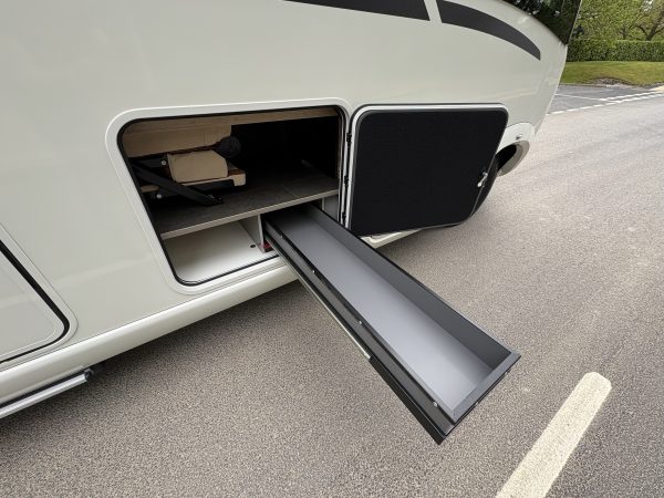 Storage compartment in a caravan